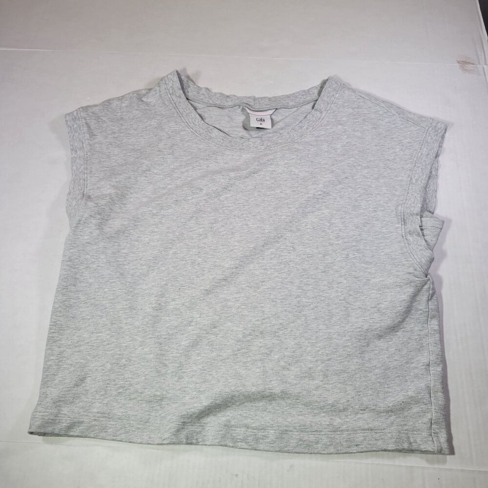 Cabi Women Modal & Cotton Blend Heather Gray Sleeveless Athleisure Muscle Top M